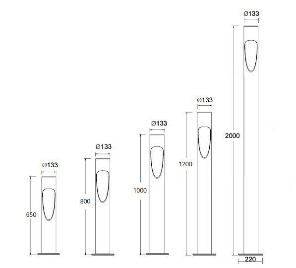 Серия BOLLARD-1051 размеры