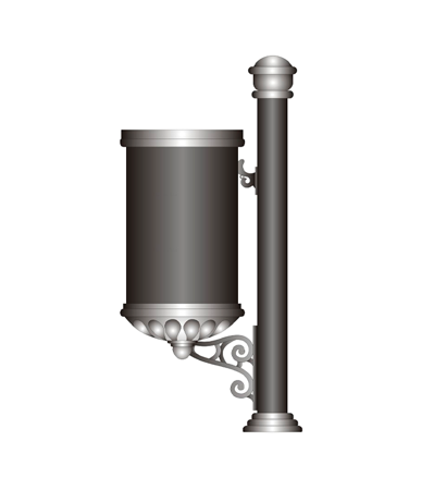 Парковая уличная литая чугунная урна № 5 (с креплением на скамью)
