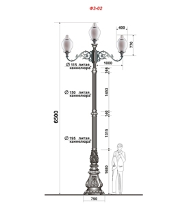 Чугунный фонарь серии Ф3