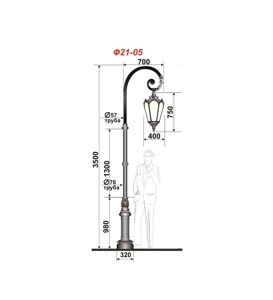 Чугунный фонарь серии Ф21