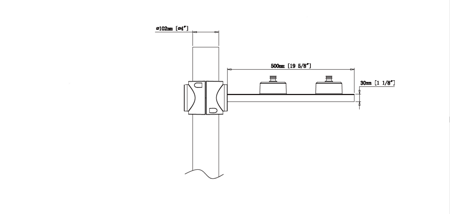Кронштейн-CR-K20/2 для серии Street-UFO (500*30мм) для опоры D102мм CRANE